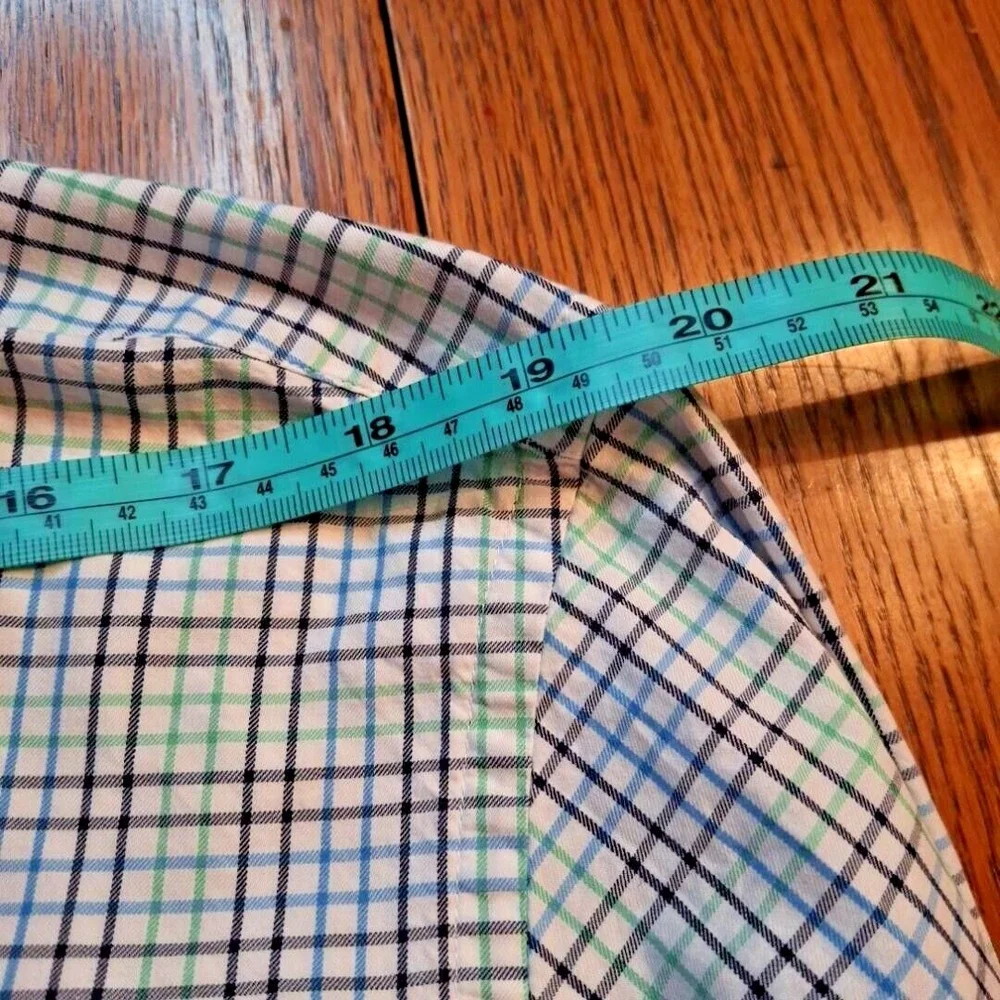 Turtleson Blue Green Check Mens Button up Shirt Size XL Preppy‎  Easter Spring - Picture 6 of 9